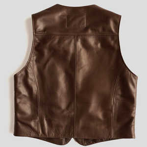 Men's Casual Outdoor Winter Vest Street Style <b>Leather</b> Hot Sale Windproof and Breathable with Button Decoration <b>Sleeveless</b> - Product Image 6
