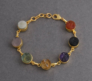 Very Nice Locking Natural Metal Brass 8To12MM Approx Vintage IGI Certified <b>Bracelet</b> Fashion Jewelry Anniversary Gift Wife - Product Image 4