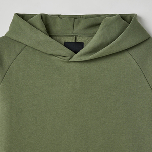 Sweat à capuche surdimensionné à manches raglan pour hommes 100% coton polaire ourlet réglable pull Streetwear Logo personnalisé broderie impression OEM - Product Image 4