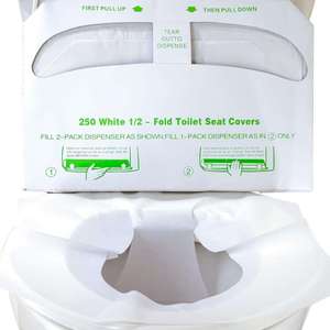Cubierta de Asiento de Papel Higiénica Desechable, Plegable por la Mitad, de Pulpa Reciclada, para Inodoros Públicos - Product Image 2