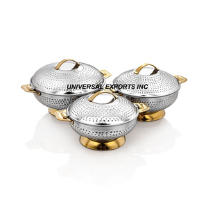 Marmite en or martelé, dernière collection, casserole design, vente chaude, nouveau réchaud à nourriture en métal de luxe - Product Image 6