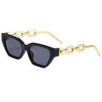 Lunettes de soleil œil de chat vintage de luxe personnalisées de haute qualité RTS pour unisexe, monture en alliage, verres PC, UV400, durables