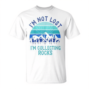 No estoy perdido, estoy recogiendo piedras, camiseta de geología para adultos, unisex, blanca - Product Image 2