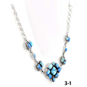 Collier artisanal Southwest Golden Hills géométrique en turquoise et argent sterling pour cadeau - Product Image 3