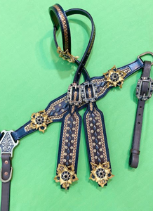 100% véritable cuir de vache argentin accessoires équestres personnalisés Western Horse Headstall et collier de poitrine - Product Image 5