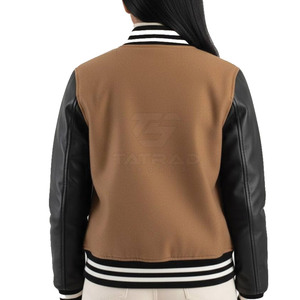 แจ็คเก็ตเลตเตอร์แมนผู้หญิงแขนยาวแบบสั่งทำพิเศษ กระดุมแบบปกปิด แจ็คเก็ตเลตเตอร์แมนสีต่างๆ - Product Image 2