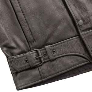 เสื้อกั๊กหนังวัวระบายอากาศตาข่ายสำหรับผู้ชายเสื้อกั๊กแบบเจาะรูมีซิปหนังแท้หนา - Product Image 6