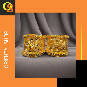 Juego de brazaletes más vendidos con brazaletes de estilo moderno chapados en oro de 22 quilates para mujer, joyería de exportadores - Product Image 3