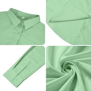 เสื้อเชิ้ตเดรสแขนยาวลายสก็อตผ้าฝ้าย 100% สำหรับผู้หญิง สไตล์วินเทจ ปักลาย เหมาะสำหรับใส่ทำงาน ใส่ลำลอง ใส่ในโอกาสทางการ - Product Image 4