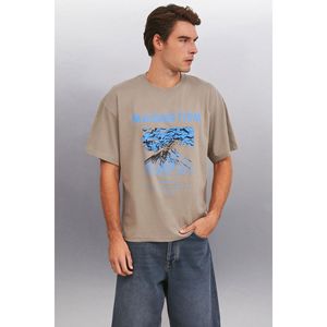เสื้อยืดโอเวอร์ไซส์ผ้าฝ้ายออร์แกนิก 100% พิมพ์ลายหนาพิเศษสำหรับผู้ชาย GRIMELANGE Maddox - Product Image 3
