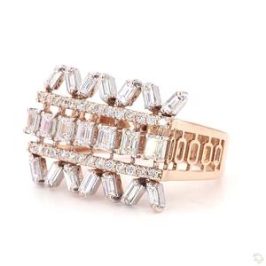 Bague élégante en or et diamants pour femme, design moderne et brillant, bijoux fins, cadeau de mariage ou de fiançailles, design classique - Product Image 5