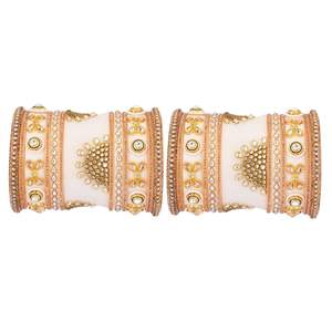 Fabricant indien de bijoux en gros, bijoux traditionnels en cristal Kundan, ensemble de bracelets et bijoux de mariage à motifs floraux pour femmes - Product Image 1