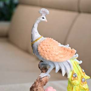 Statue de paon au lever de soleil majestueux, plaque décorative élégante - Product Image 2