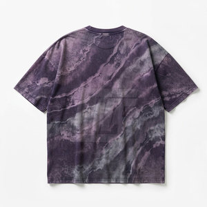 T-shirts pour hommes surdimensionnés délavés à l'acide, en coton épais, style streetwear, coupe ample, épaules tombantes, décontractés, vente en gros personnalisée - Product Image 2