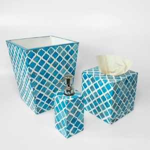 El juego de baño de resina Incluye dispensador de jabón, soporte para cepillo de dientes, vaso y jabonera de estilo europeo - Product Image 3