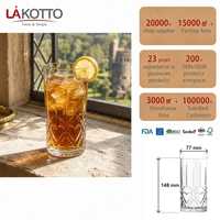 LAKOTTO Verre à eau en cristal taillé en forme de cœur 440 ml, verrerie en gros, approvisionnement en vrac, cadeau promotionnel pour hôtel et bar, impression de logo personnalisée