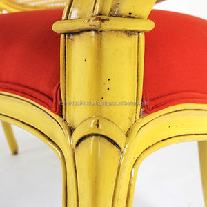 Fauteuil de salon en acajou et rotin avec assise en mousse souple et tissu lisse, modèle n° 1703 - Product Image 4