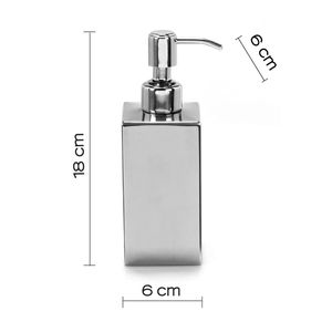 Dispensador de jabón líquido de acero inoxidable con acabado cromado pulido independiente de la serie Diana, paquete de 1 - Product Image 3