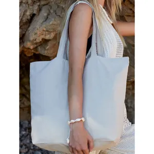 Sacs fourre-tout promotionnels en coton biologique teint naturellement, sacs de courses durables pour le merchandising - Product Image 5