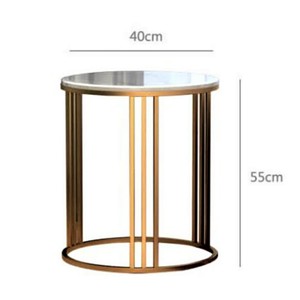 Mesa redonda de hierro de mármol dorado y blanco personalizada de lujo, mesas anidadas de café de calidad superior para decoración del hogar - Product Image 3