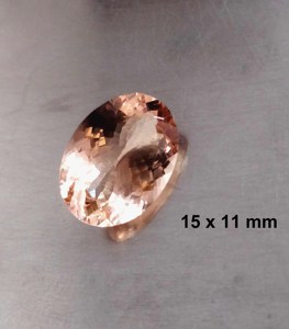 Pierre précieuse Morganite pêche 100% naturelle, taille ovale, clarté immaculée, 16 x 12 mm, 15 x 11 mm, excellente taille, forme ovale, pour bijoux - Product Image 5