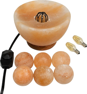 Bol à sel de l'Himalaya, lampe en sel naturel, bol décoratif fait main, éclairage de table, lumière chaude, accent d'intérieur pour la maison - Product Image 4