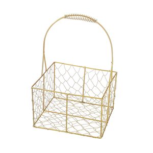 Cesta de Flores para Niña de las Flores en Oro Champán: Decoración de Boda (Imperfecta) - Product Image 1