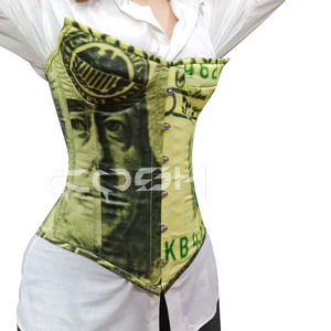 Corset Bustier à imprimé billets de dollar en gros, corset sur le buste, à armatures en acier, sculptant la taille, corseterie - Product Image 5