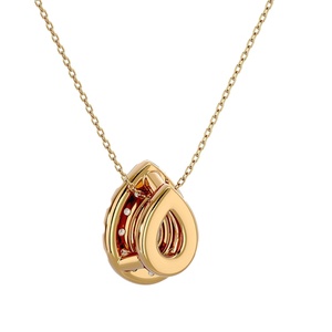Collier pendentif en or 18 carats avec diamant taille poire et breloque halo goutte d'eau pour femme - Product Image 3