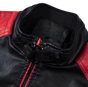 Veste en toile en cuir de mouton pur de qualité supérieure pour hommes, coupe ajustée, col montant, imperméable - Product Image 2