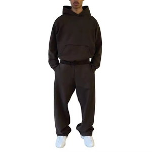 Custom Winter Breathable Cotton Heavy Weight Tracksuit Jogging Suit Sweat Suit Baggy Streetwear - Product Image 1
