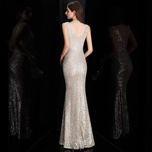 Vestido de Noche Elegante de Diseñador Personalizado para Mujer, Vestido de Fiesta con Cuello en V y Manga Larga para Graduación, Banquete - Product Image 6