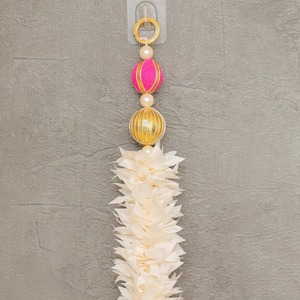 Sola ลูกปัดดอกบัวไม้แขวนผนังสำหรับตกแต่งงานแต่งงานฉากหลังที่กำลังมาแรงมาลัยพร้อมระฆังบ้านสำนักงานและงานปาร์ตี้ - Product Image 2