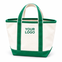 Sac fourre-tout en toile bicolore avec bordure contrastée, coton 12 oz, sac de shopping réutilisable, sac à bandoulière grande capacité pour femme