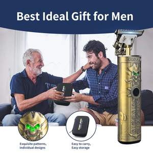 Tondeuse à barbe sans fil rechargeable à lame en T à écartement zéro pour hommes, tondeuse à cheveux professionnelle en acier inoxydable avec alimentation USB - Product Image 3