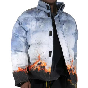 Blouson d'hiver matelassé OEM 2026 en ligne, à capuche, design personnalisé, impression intégrale par transfert thermique, dégradé, pour hommes, imperméable - Product Image 6