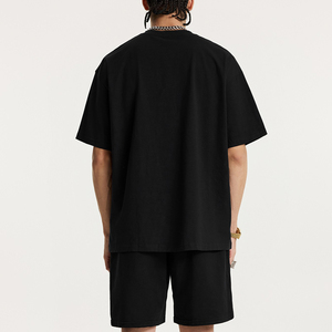 Couleur personnalisée hommes coupe régulière respirant à manches courtes col rond T-Shirt conception unie matériel personnalisé FILS FINER marque - Product Image 3