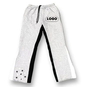 Hot Selling Custom <b>Men's</b> Flared Jogger Track Pants Casual <b>Baggy</b> Sweat <b>Trouser</b> Elastic Waistband Stacked Sweatpants for <b>Men's</b> - Product Image 6