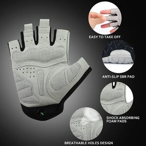 Venta al por mayor de fábrica personalizable medio dedo guantes de ciclismo tamaño y color impreso en Pakistán - Product Image 5