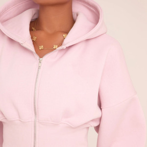 ชุดวอร์ม2ชิ้นสำหรับผู้หญิงมีฮู้ดและกางเกงขายาวของผู้หญิงชุดวอร์ม2ชิ้นสีชมพูลายวนมาใหม่ - Product Image 4