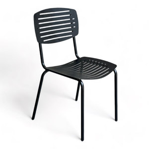Silla de Jardín Minimalista para Exteriores con Estructura de Hierro Ranurada con Recubrimiento en Polvo TTG027 para Uso en Cafeterías - Product Image 1