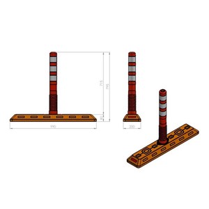 แผ่นกั้นถนนพลาสติกขนาด 100x80x20 ซม. ประเภทสินค้า ผลิตภัณฑ์สำหรับถนน - Product Image 3