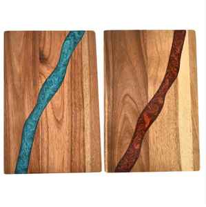 Planches à découper en bois de résine de luxe, conçues à partir de bois d'acacia et de bois de manguier, alliant la beauté naturelle des grains - Product Image 6