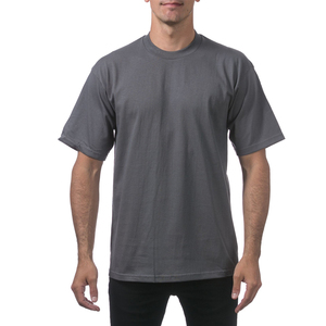 เสื้อยืดแขนสั้นคอลูกเรือผู้ชายหนักธรรมดา - Product Image 1