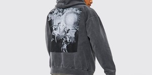 80% Algodón 20% poliéster hombros caídos pulóver estilo lavado ácido dobladillo acanalado y puños Sudadera con capucha de gran tamaño - Product Image 4