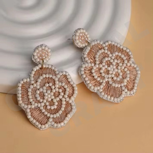 Patrick Day Pendientes colgantes con cuentas Vintage para mujer Patriótico Naranja Blanco Azul para bodas o Día DE LOS Caídos - Product Image 3