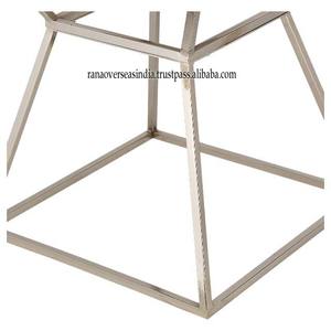 Enorme mármol superior bajo demanda con marco de acero inoxidable plateado Uso de la mesa auxiliar para la sala de estar Restaurante en casa a precio mayorista - Product Image 2