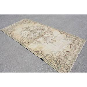 Alfombra turca Vintage Beige clásica, alfombra de felpa hecha a mano de 4,3x8,9 pies, Material de lana, diseño de retazos, pasillo Rectangular de látex, nuevo - Product Image 2