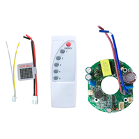Kit de Contrôle pour Ventilateur de Plafond Solaire DC 12V 45W AC/DC avec Carte PCBA et Télécommande IR 6 Boutons Portée 30m, Vente Directe Usine, Contrôle 5 Vitesses