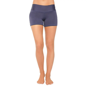Venta al por mayor de pantalones cortos de yoga acanalados con logotipo personalizado para mujer Pantalones cortos para correr en el gimnasio pantalones cortos de entrenamiento de cintura alta Push up Fitness - Product Image 4